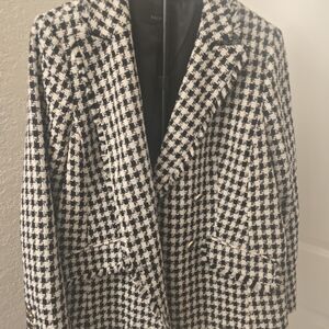 Talbots Monochrome Checkered Blazer